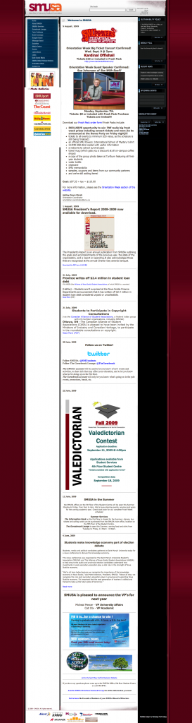 SMUSA Webpage (?? - September 2009) SMUSA Webpage (?? - September 2009)